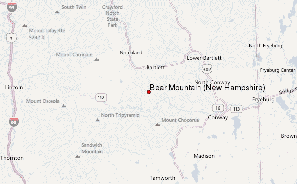 Bear Mountain (New Hampshire) Location Map