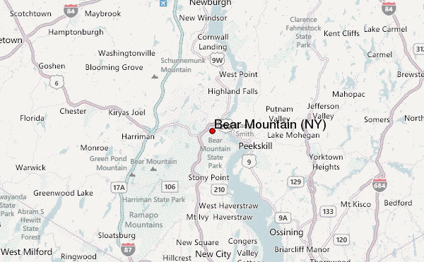 Bear Mountain (NY) Location Map