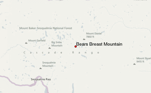 Bears Breast Mountain Location Map