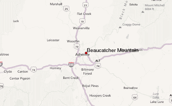Beaucatcher Mountain Location Map