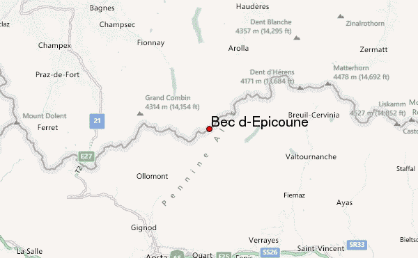 Bec d'Epicoune Location Map