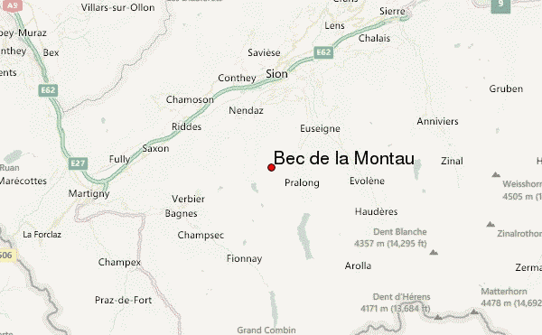 Bec de la Montau Location Map