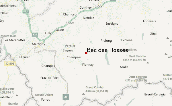 Bec des Rosses Location Map