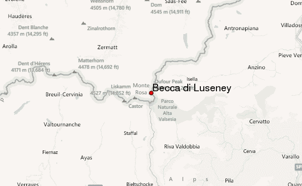 Becca di Luseney Location Map