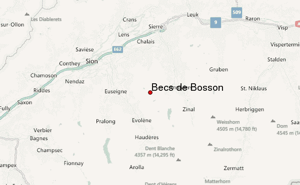 Becs de Bosson Location Map