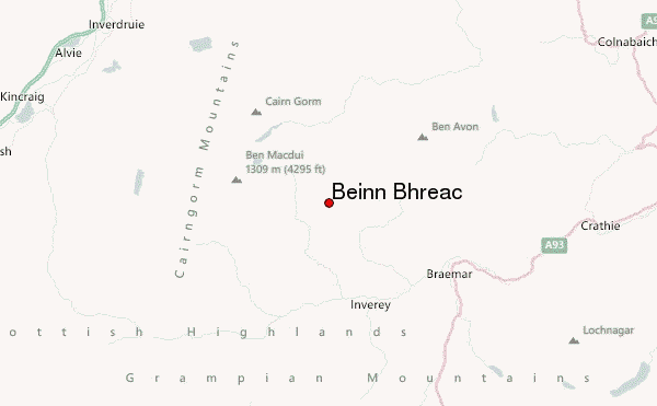 Beinn Bhreac Location Map