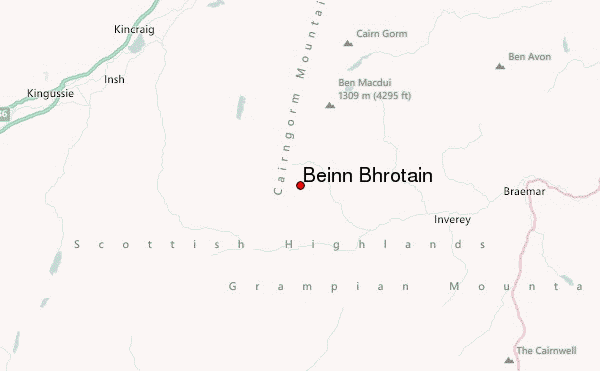 Beinn Bhrotain Location Map