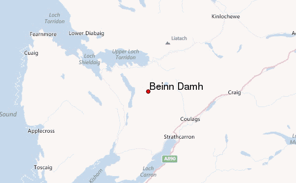 Beinn Damh Location Map