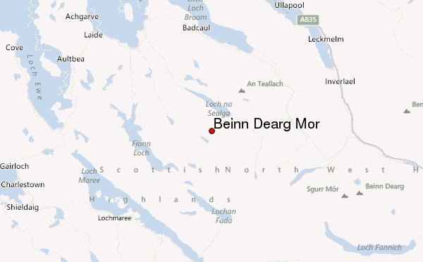 Beinn Dearg Mòr Location Map