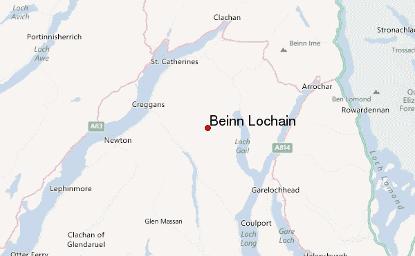 Beinn Lochain Location Map