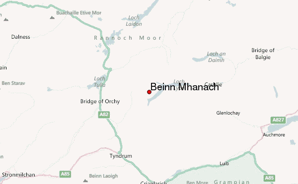 Beinn Mhanach Location Map