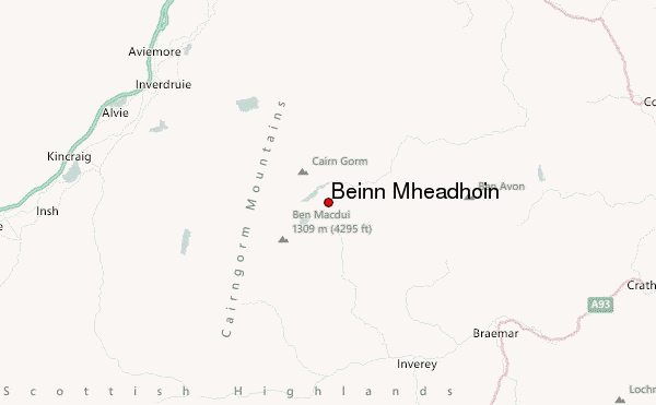 Beinn Mheadhoin Location Map