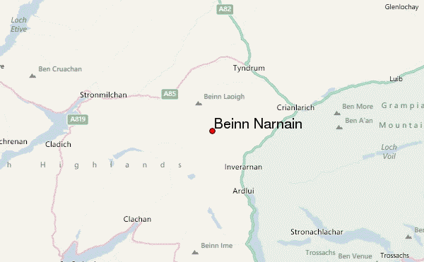 Beinn Narnain Location Map