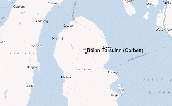Beinn Tarsuinn (Corbett) Location Map