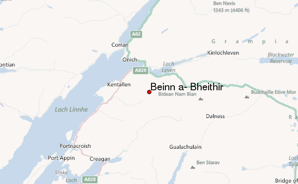 Beinn a' Bheithir Location Map