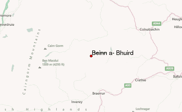 Beinn a' Bhùird Location Map