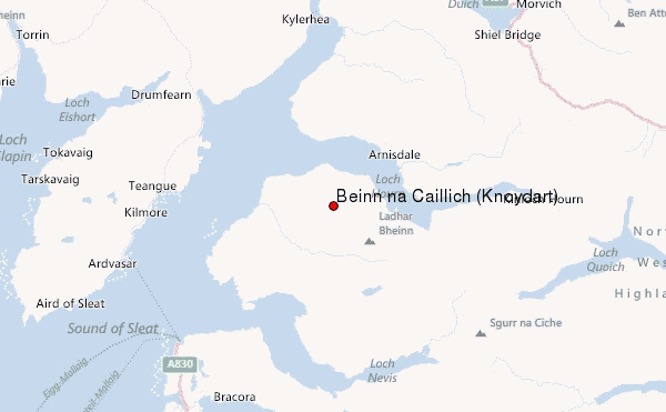 Beinn na Caillich (Knoydart) Location Map
