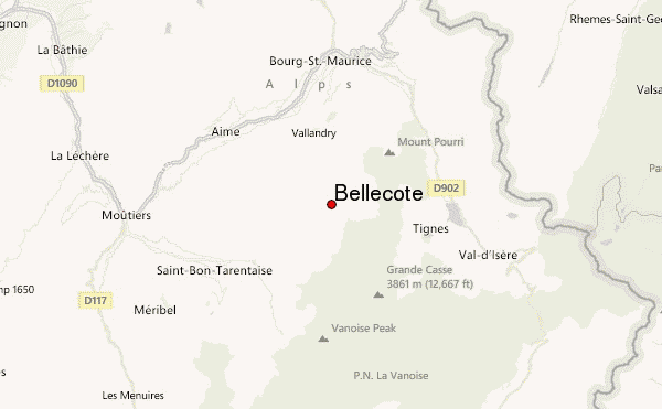Bellecôte Location Map