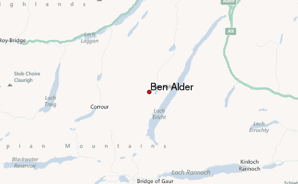 Ben Alder Location Map