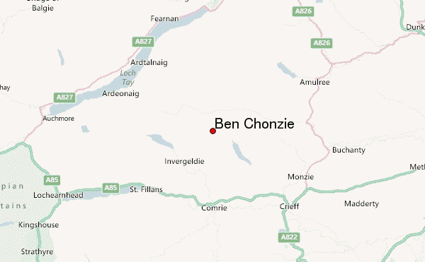 Ben Chonzie Location Map