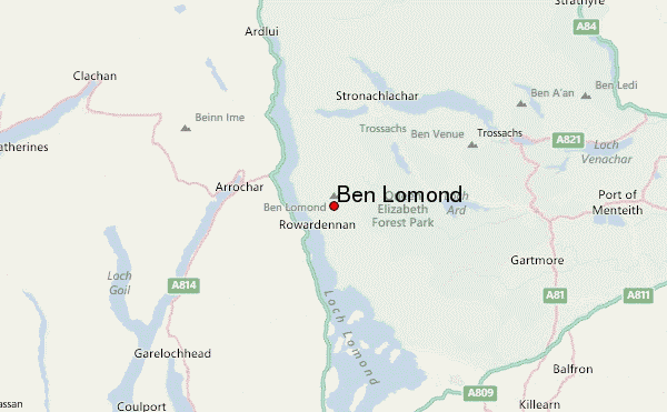 Ben Lomond Location Map