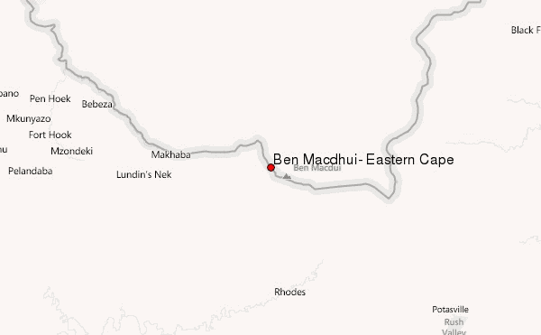 Ben Macdhui, Eastern Cape Location Map