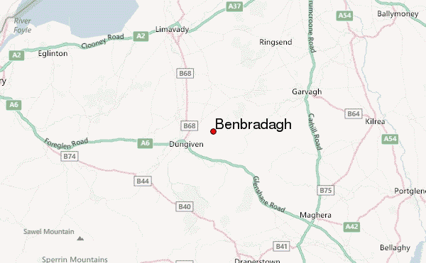 Benbradagh Location Map