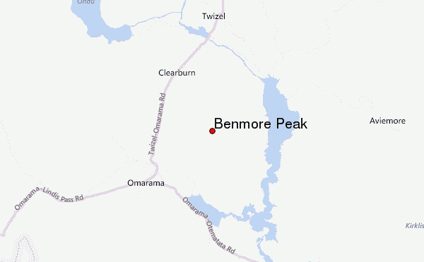 Benmore Peak Location Map