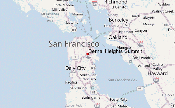 Bernal Heights Summit Location Map