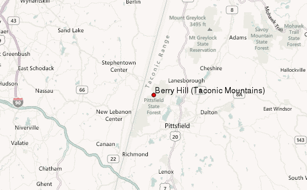 Berry Hill (Taconic Mountains) Location Map
