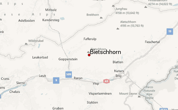 Bietschhorn Location Map