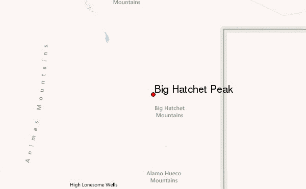 Big Hatchet Peak Location Map