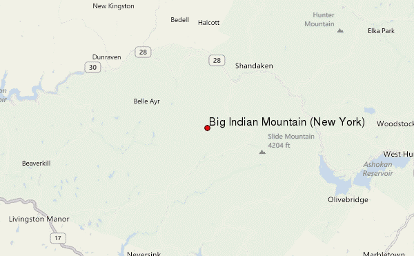 Big Indian Mountain (New York) Location Map