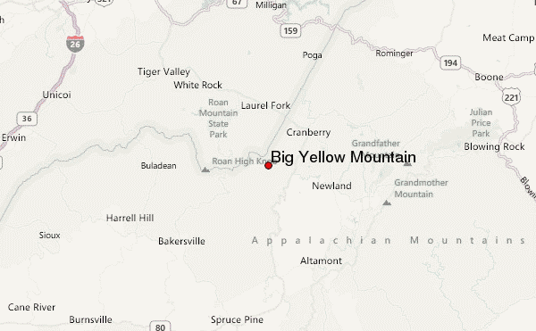 Big Yellow Mountain Location Map
