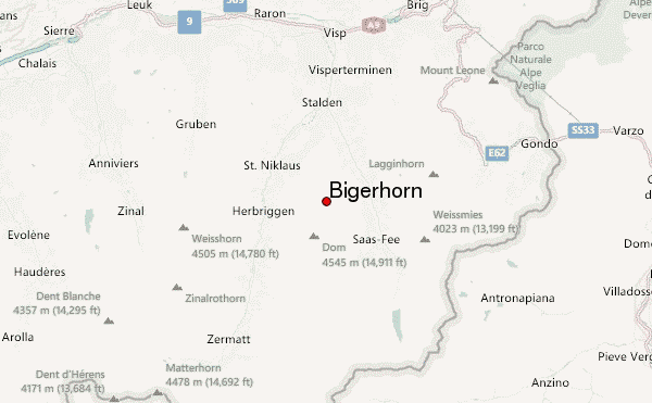 Bigerhorn Location Map
