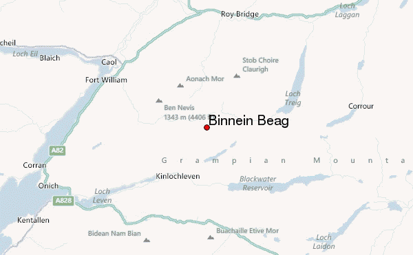 Binnein Beag Location Map