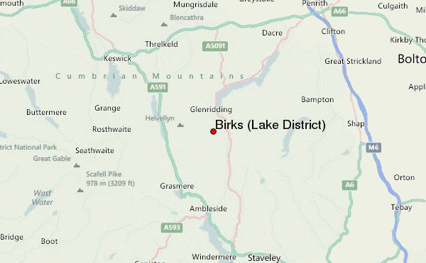 Birks (Lake District) Location Map