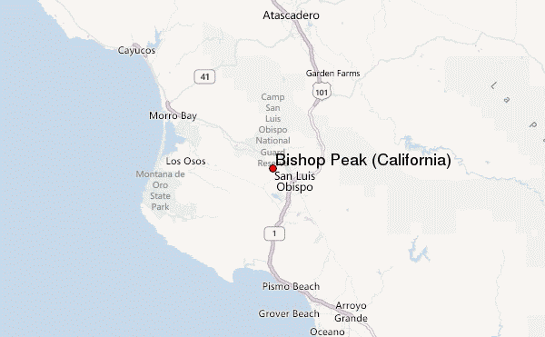Bishop Peak (California) Location Map