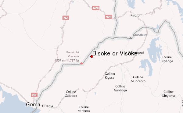 Bisoke or Visoke Location Map