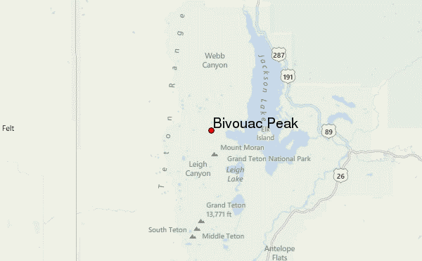 Bivouac Peak Location Map