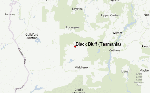 Black Bluff (Tasmania) Location Map