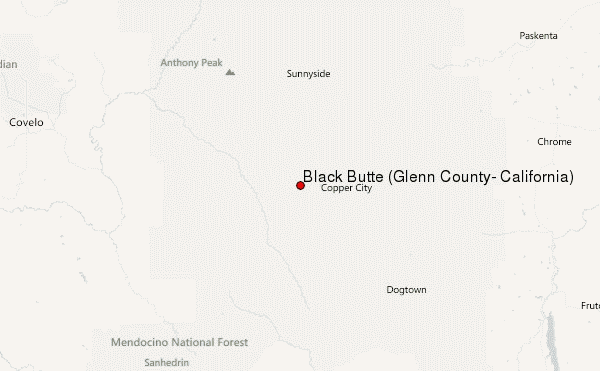 Black Butte (Glenn County, California) Location Map