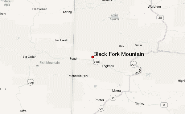 Black Fork Mountain Location Map