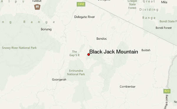 Black Jack Mountain Location Map