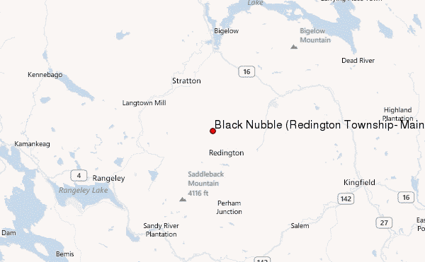Black Nubble (Redington Township, Maine) Location Map