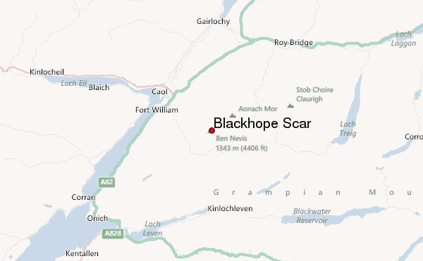 Blackhope Scar Location Map