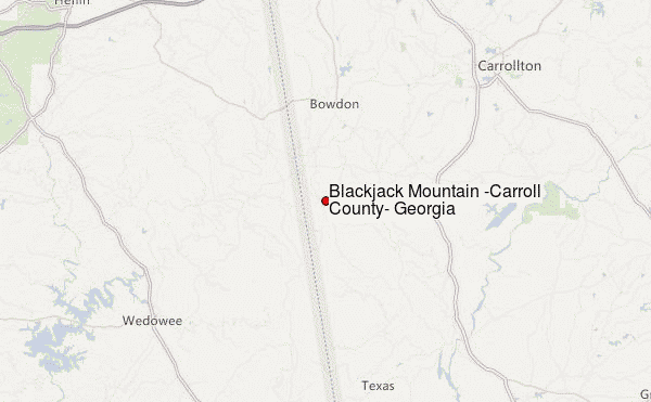 Blackjack Mountain (Carroll County, Georgia) Location Map