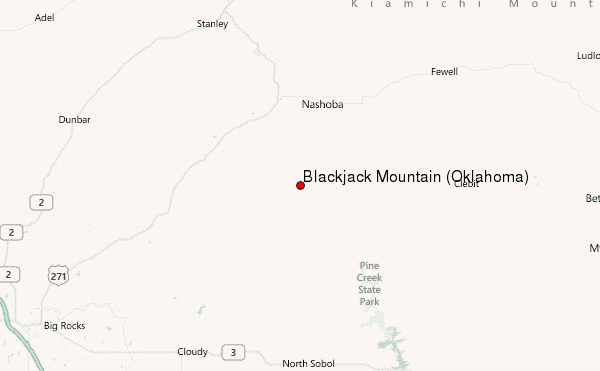 Blackjack Mountain (Oklahoma) Location Map