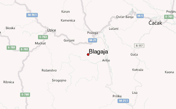 Blagaja Location Map