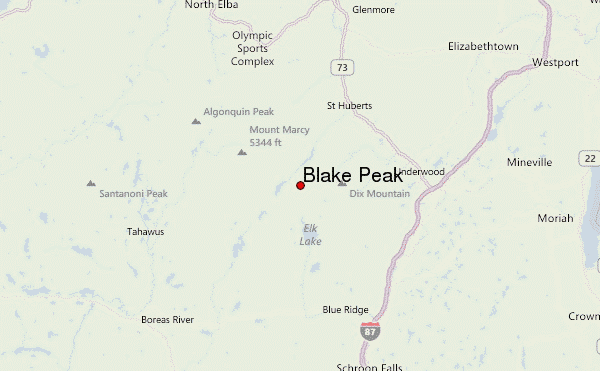 Blake Peak Location Map